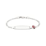 Gravurarmband Figaro 925 Silber mit Marienkäfer - AR-925-7304-16