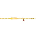 Gourmette bébé or jaune 750/18 ct 1.9 mm avec coccinelle - BBE102214