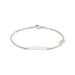 Bracelet d'identité pour enfants or gris 750/18 ct 1.7 mm, Ange gardien - BBE201614
