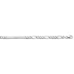 Bracelet gourmette 3+1 à graver Argent 925 rhodié 4.7mm