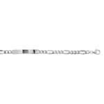 Gravurarmband Panzer 3+1 925 Silber rhodiniert 5.0mm