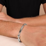 Gravurarmband Schiffsanker 925 Silber rhodiniert 7.5mm - 314103