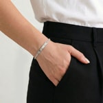 Gravurarmband Stäbchenpanzer 925 Silber rhodiniert 3.6mm - 334028.00-18