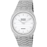 Gucci 25H Automatic Diamonds Silver 40mm