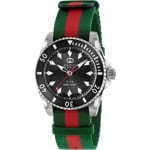 Gucci Dive L Automatic Nato Grün / Rot