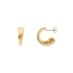 Demi-créoles or jaune 750/18 ct courbes