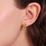 Demi-créoles or jaune 750/18 ct avec zircones - 217762.7ZG