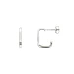 Half Hoop Earrings 750/18 K White Gold