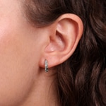 Demi-créoles or gris 750/18 ct avec diamants 0.08 ct H/si - OR-73406-WG