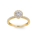 Bague diamant halo or jaune 750/18 ct 1.11 ct G/si - RI-6449-03-GG
