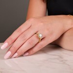 Bague diamant halo or jaune 750/18 ct 1.31 ct G/si - RI-6443-03-GG