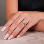 Bague diamant halo or gris 750/18 ct 0.85 ct G/si - RI-6445-02-WG