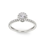 Bague diamant halo or gris 750/18 ct 0.89 ct G/si - RI-6450-02-WG