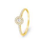 Halo Ring 375/9 K Gelbgold mit Lab Grown Diamanten 0.22 ct