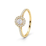 Halo Ring 375/9 K Gelbgold mit Lab Grown Diamanten 0.40 ct