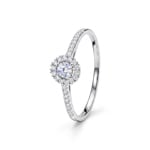 Halo Ring 375/9 K Weissgold mit Lab Grown Diamanten 0.22 ct