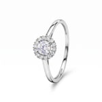 Halo Ring 375/9 K Weissgold mit Lab Grown Diamanten 0.35 ct