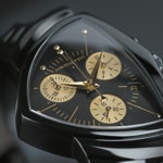 Hamilton Shaped Ventura Chrono Quartz Black & Gold - H24402730