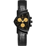 Hamilton Shaped Ventura Chrono Quartz Black & Gold