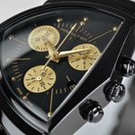 Hamilton Shaped Ventura Chrono Quartz Black & Gold - H24402730