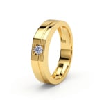 Herrenring 375/9 K Gelbgold mit Lab Grown Diamant 0.15 ct