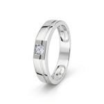 Herrenring 375/9 K Weissgold mit Lab Grown Diamant 0.10 ct - 9KLGD064W