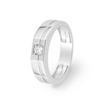Bague or gris 375/9 ct avec diamant de laboratoire 0.15 ct
