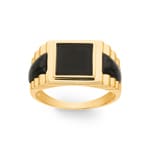 Men's Ring 750/18 K Yellow Gold with Onyx - PR11981-15-GG