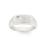 Bague pour hommes Argent 925 rhodié avec zircone 2.5mm - 337283.1
