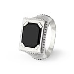 Herrenring Quantum 925 Silber verziert mit schwarzem Achat - RI-1908007-925