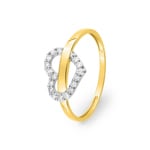 Heart Ring 375/9 K Yellow Gold two-tone with Cubic Zirconia - 9KID022BZ