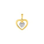 Pendetif cœur or jaune 375/9 ct avec zircones