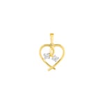 Heart Pendant 375/9 K Yellow Gold with Cubic Zirconia