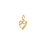 Heart Pendant 750/18 K Yellow and White Gold, Infinity - 648642