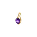 Herzanhänger 750/18 K Gelbgold mit Amethyst und Diamanten 0.02 ct H/si - AN-70304-AME-GG
