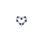 Pendentif cœur or jaune 750/18 ct avec diamants 0.02 ct H/si & saphirs
