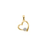 Herzanhänger 750/18 K Gelbgold mit Diamanten 0.05 ct H/si