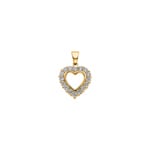 Heart Pendant 750/18 K Yellow Gold with Diamonds 0.41 ct H/si