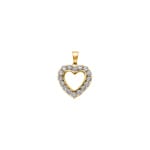 Heart Pendant 750/18 K Yellow Gold with Diamonds 0.75 ct H/si
