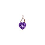 Pendentif cœur or rosé 750/18 ct avec améthyste et diamants 0.02 ct H/si