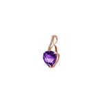 Heart Pendant 750/18 K Rose Gold with Amethyst and Diamonds 0.02 ct H/si - AN-70304-AME-RG