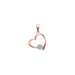 Pendetif cœur or rosé 750/18 ct avec diamants 0.05 ct H/si