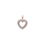Heart Pendant 750/18 K Rose Gold with Diamonds 0.75 ct H/si