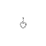 Herzanhänger 750/18 K Weissgold mit Diamanten 0.13 ct H/si