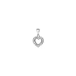 Heart Pendant 750/18 K White Gold with Diamonds 0.15 ct H/si