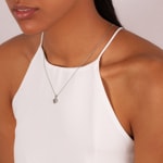 Heart Pendant 750/18 K White Gold with Diamonds 0.15 ct H/si - AN-23168-WG