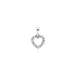 Pendetif cœur or gris 750/18 ct avec diamants 0.21 ct H/si
