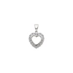 Heart Pendant 750/18 K White Gold with Diamonds 0.31 ct H/si