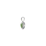 Heart Pendant 750/18 K White Gold with green Garnets & Diamonds 0.08 ct H/si - AN-44836-TSA-WG