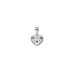 Heart Pendant 750/18 K White Gold with green Garnets & Diamonds 0.08 ct H/si - AN-44836-TSA-WG